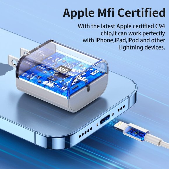 3 Pack 20W PD USB C 6FT Cable Fasting Charging Adapter - Picture 2 of 7